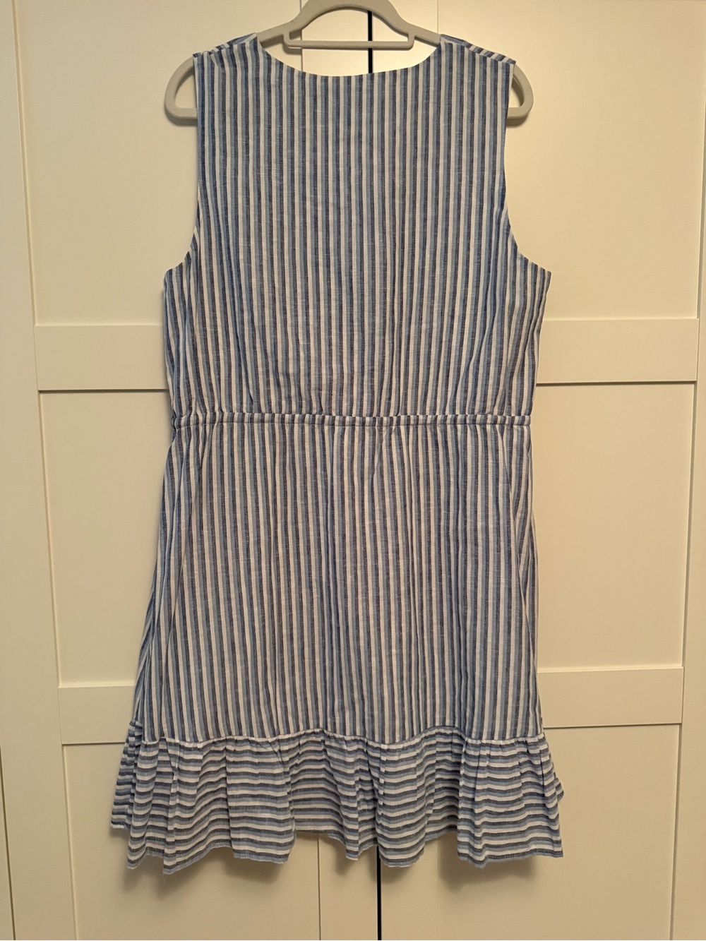Draper James RSVP Sleeveless Blue and White Striped Knee Length Dress, XL - Picture 3 of 8